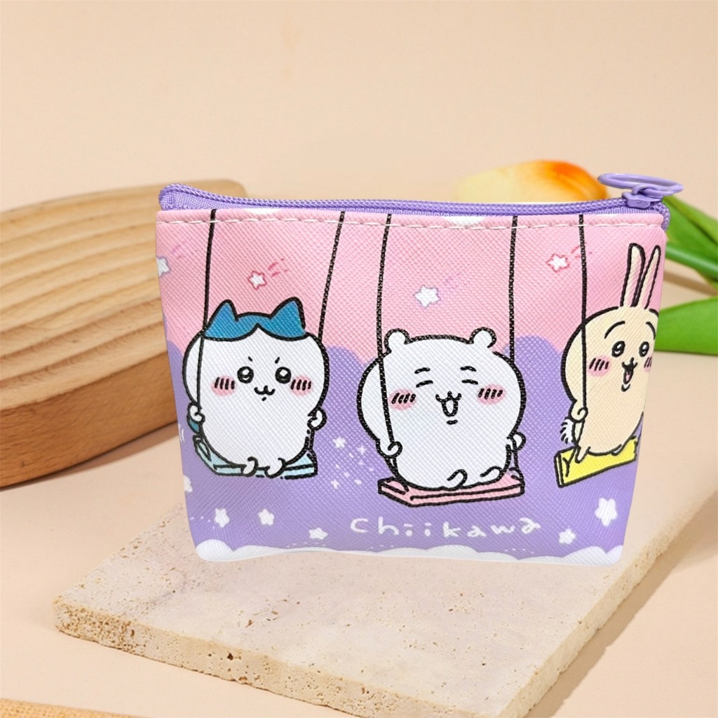 กระเป๋าใส่เหรียญ (1 ชิ้น) ลายการ์ตูน น่ารักๆ พร้อมส่ง สีม่วง